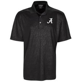 Oxford NCAA Alabama Crimson Tide Men's Cross Hatched Embossed Polo Shirt, Black, Small Oxford NCAA Alabama Crimson Tide Men's Cross Hatched Embossed Polo Shirt, Black, Small