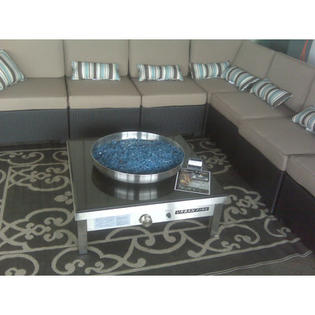 Urban Fire Outdoor Stainless Steel Gas Fire Pit with Black Granite Top Urban Fire Outdoor Stainless Steel Gas Fire Pit with Black Granite Top