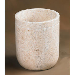 Creative Home Champagne Marble Notch Waste Basket Creative Home Champagne Marble Notch Waste Basket