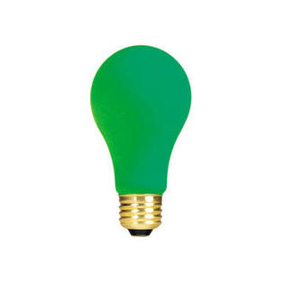 Bulbrite Industries 40W Ceramic A19 Incandescent Bulb in Green Bulbrite Industries 40W Ceramic A19 Incandescent Bulb in Green