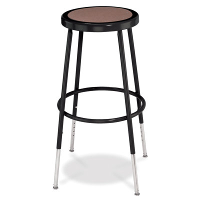 National Public Seating Adjustable Height Stool with Round Hardboard National Public Seating Adjustable Height Stool with Round Hardboard