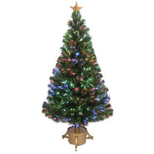 Jolly Workshop Fiber Optic 4' Green Artificial Christmas Tree with LED Muticolor Light with Stand Jolly Workshop Fiber Optic 4' Green Artificial Christmas Tree with LED Muticolor Light with Stand