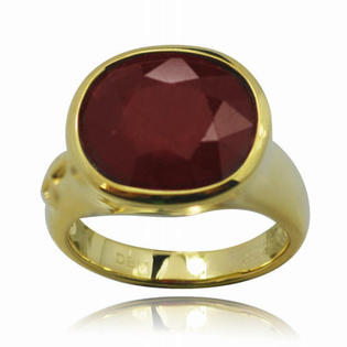 DeBuman Gold over Silver Oval Cut Genuine Ruby Ring DeBuman Gold over Silver Oval Cut Genuine Ruby Ring