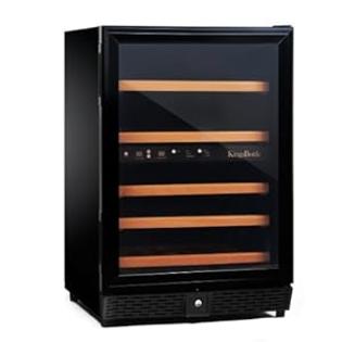 KingsBottle KBU-50-BP 50 Bottle Compressor Dual Zone Wine Cooler, Glass Door with Black PVC Trim KingsBottle KBU-50-BP 50 Bottle Compressor Dual Zone Wine Cooler, Glass Door with Black PVC Trim