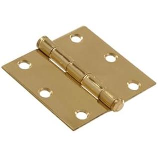 The Hillman Group 851258 3-1/2-Inch Residential Door Hinge with Square Corner Removable Pin Full Mortise, Solid Brass The Hillman Group 851258 3-1/2-Inch Residential Door Hinge with Square Corner Removable Pin Full Mortise, Solid Brass