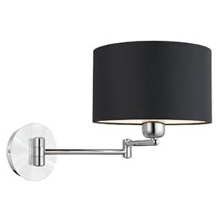 Eglo 88315A Halva, Aluminum and Chrome/Black, 1-Light Wall Light Fixture Eglo 88315A Halva, Aluminum and Chrome/Black, 1-Light Wall Light Fixture