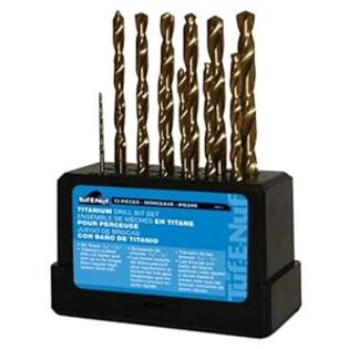 Task+Tools Task Tools 09013 13-Piece Tuf-E-Nuf Titanium-Coated HSS Drill Bit Set, 1/16-Inch Through 1/4-Inch Bits In Plastic Case Task+Tools Task Tools 09013 13-Piece Tuf-E-Nuf Titanium-Coated HSS Drill Bit Set, 1/16-Inch Through 1/4-Inch Bits In Plastic Case