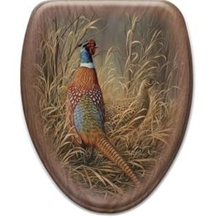 Comfort+Seats Comfort Seats C1B2E1-784-17BN Pheasant Solitude Elongated Toilet Seat with Brushed Nickel Alloy Hinge, Oak Comfort+Seats Comfort Seats C1B2E1-784-17BN Pheasant Solitude Elongated Toilet Seat with Brushed Nickel Alloy Hinge, Oak