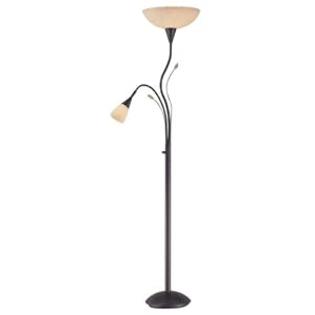 Lite+Source Lite Source C6919 Nevio Torchiere/Reading Combo Lamp, Dark Bronze with Amber Glass Lite+Source Lite Source C6919 Nevio Torchiere/Reading Combo Lamp, Dark Bronze with Amber Glass