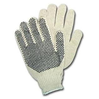 MCR+Safety MCR Safety 9650SM Cotton/Polyester 7 Gauge String Knitted Multi-Purpose Gloves with White Hemmed Cuff, Natural, Small MCR+Safety MCR Safety 9650SM Cotton/Polyester 7 Gauge String Knitted Multi-Purpose Gloves with White Hemmed Cuff, Natural, Small