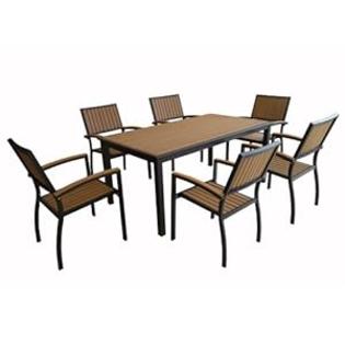 Walker+Edison WE Furniture 7-Piece All-Weather Outdoor Dining Set Walker+Edison WE Furniture 7-Piece All-Weather Outdoor Dining Set