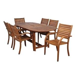Amazonia Arizona 7-Piece Eucalyptus Oval Dining Set Amazonia Arizona 7-Piece Eucalyptus Oval Dining Set