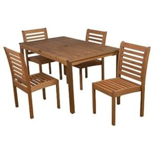 Amazonia 5-Piece Eucalyptus Armless Rectangular Dining Set Amazonia 5-Piece Eucalyptus Armless Rectangular Dining Set