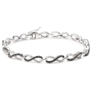Amazon+Curated+Collection 10k White Gold Black and White Diamond Infinity Bracelet (1 1/2 cttw), 7 Amazon+Curated+Collection 10k White Gold Black and White Diamond Infinity Bracelet (1 1/2 cttw), 7