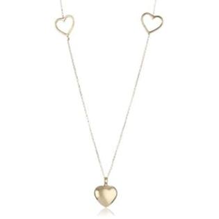 Amazon+Curated+Collection 14k Italian Yellow Gold Station Necklace with a Puffed Heart Dangle Necklace, 17 Amazon+Curated+Collection 14k Italian Yellow Gold Station Necklace with a Puffed Heart Dangle Necklace, 17