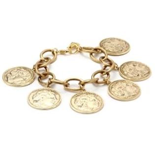 Yochi Gold Plated Alexander Multi-Coin Bracelet Yochi Gold Plated Alexander Multi-Coin Bracelet