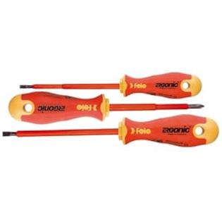 Felo 07157 53175 Ergonic Insulated Slotted and Phillips Screwdrivers, Set of 3 Felo 07157 53175 Ergonic Insulated Slotted and Phillips Screwdrivers, Set of 3