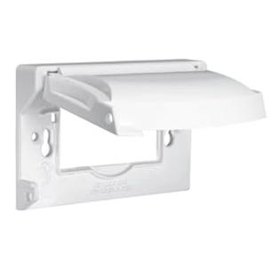 Bell Automotive Products Bell MX1250W Weatherproof Single Outlet Cover Outdoor Receptacle Protector, White, Horizontal Flat Bell Automotive Products Bell MX1250W Weatherproof Single Outlet Cover Outdoor Receptacle Protector, White, Horizontal Flat