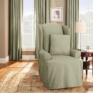 Surefit Cotton Duck Wing Chair Slipcover (T Cushion) Surefit Cotton Duck Wing Chair Slipcover (T Cushion)