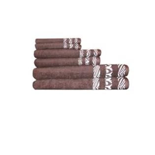 BALTIC LINEN COMPANY C INC. BALTIC LINEN COMPANY Border Jacquard 6-Piece Safari Towel Sets, Brown BALTIC LINEN COMPANY C INC. BALTIC LINEN COMPANY Border Jacquard 6-Piece Safari Towel Sets, Brown