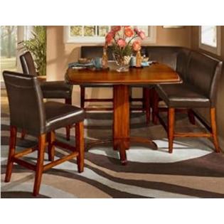 Roundhill+Furniture Roundhill Furniture 5-Piece Wood Drop Leaf Counter Height Pub Table with 4 Stools, Cherry and Black Finish Roundhill+Furniture Roundhill Furniture 5-Piece Wood Drop Leaf Counter Height Pub Table with 4 Stools, Cherry and Black Finish
