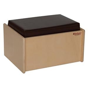 Wood+Designs Wood Designs Single Bench with Brown Cushion Wood+Designs Wood Designs Single Bench with Brown Cushion