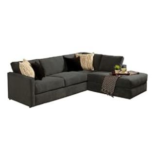 Enitial Lab Holly 2-Piece Microfiber Upholstered Sectional Sofa, Shark Enitial Lab Holly 2-Piece Microfiber Upholstered Sectional Sofa, Shark