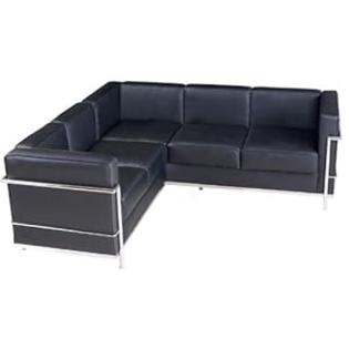 RetroMod Cubo2 Corner Sectional Sofa, Italian Black RetroMod Cubo2 Corner Sectional Sofa, Italian Black