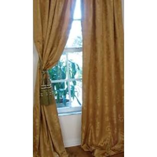 Manor+Luxe Manor Luxe Ivy Rod Pocket Curtain Panel, 48 by 84-Inch, Yellow Manor+Luxe Manor Luxe Ivy Rod Pocket Curtain Panel, 48 by 84-Inch, Yellow