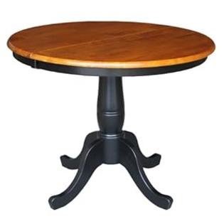 International%20Concepts International Concepts 36-Inch Round Top Pedestal Table with 12-Inch Leaf, 30-Inch Standard Table Height, Black/Cherry International%20Concepts International Concepts 36-Inch Round Top Pedestal Table with 12-Inch Leaf, 30-Inch Standard Table Height, Black/Cherry