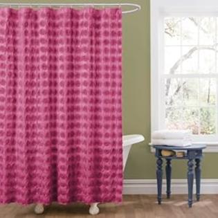 Lush+Decor Lush Decor Emma Shower Curtain, 72 by 72-Inch, Pink Lush+Decor Lush Decor Emma Shower Curtain, 72 by 72-Inch, Pink