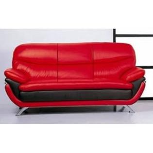 BH Design Leather Match Sofa, Red/Black BH Design Leather Match Sofa, Red/Black