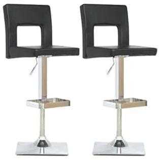 CorLiving DAB-707-B Square Padded Adjustable Bar Stool, Black Leatherette, Set of 2 CorLiving DAB-707-B Square Padded Adjustable Bar Stool, Black Leatherette, Set of 2