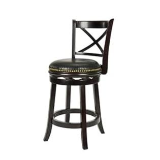 Safavieh Home Collection Caitlin Cappiccino and Black Leather Nail Head Trim Bar Stool Safavieh Home Collection Caitlin Cappiccino and Black Leather Nail Head Trim Bar Stool