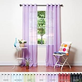 Best+Home+Fashion Purple Crushed Voile Sheer Grommet Top Curtain 95 Best+Home+Fashion Purple Crushed Voile Sheer Grommet Top Curtain 95