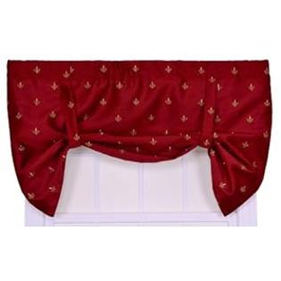 Ellis+Curtain Ellis Curtain Fleur Di Lis Faux Silk Lined Tie-Up Valance Window Curtain Ellis+Curtain Ellis Curtain Fleur Di Lis Faux Silk Lined Tie-Up Valance Window Curtain