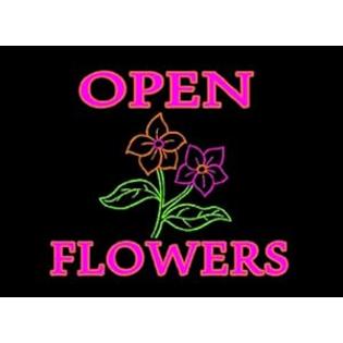Porta-Trace Decorative LED Lit Sign with Flowers Logo, 19-Inch Porta-Trace Decorative LED Lit Sign with Flowers Logo, 19-Inch