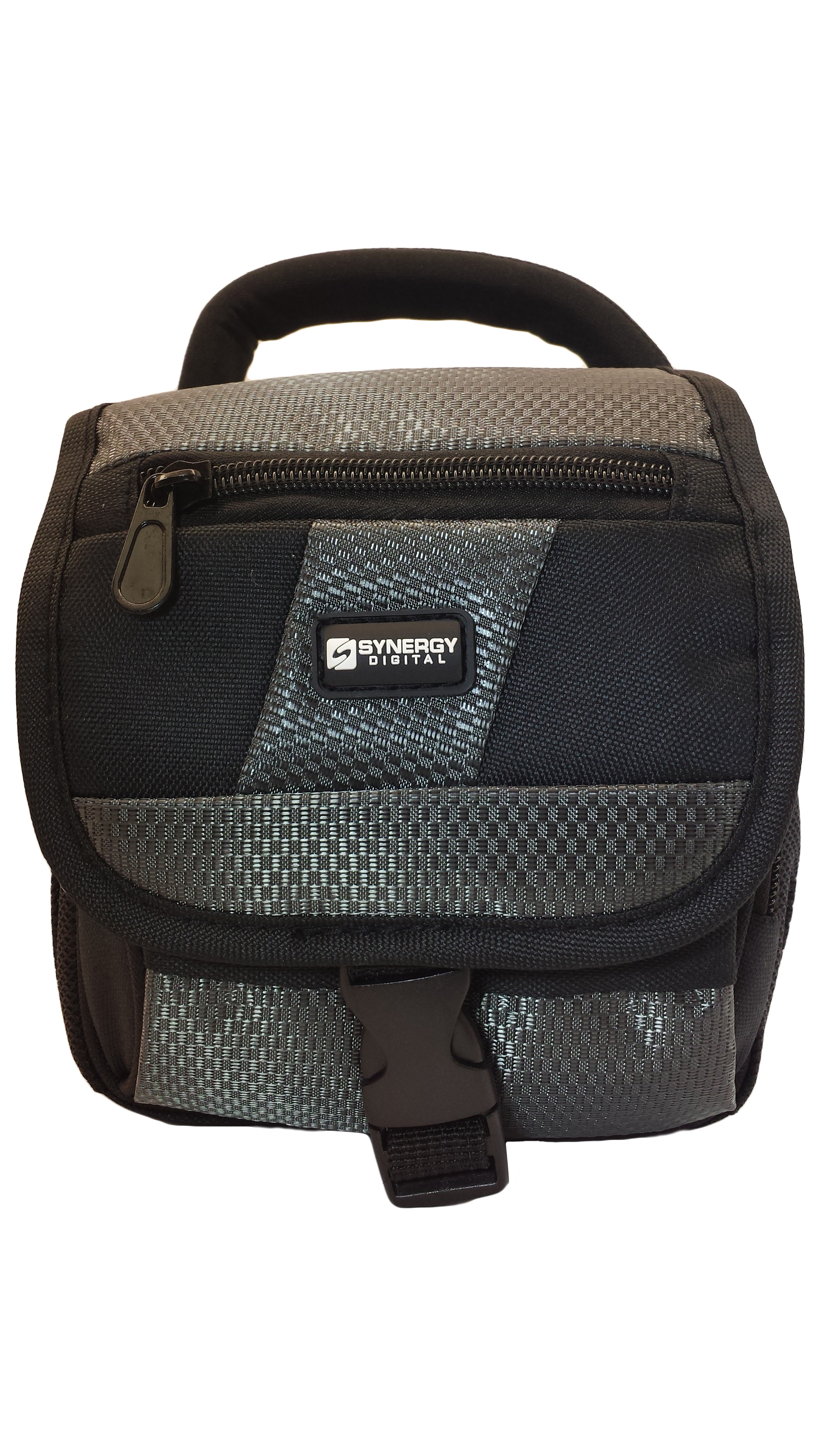 Synergy Digital Toshiba Camileo P100 Camcorder Case Camcorder and Digital Camera Case - Carry Handle & Adjustable Shoulder Strap - Black / Grey at Sears.com