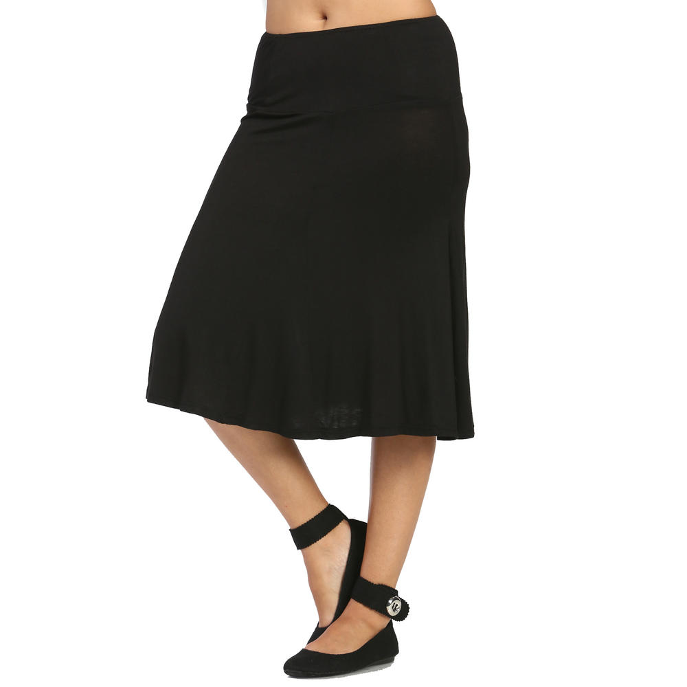 24&#47;7 Comfort Apparel Women's Calf-Length Skirt
