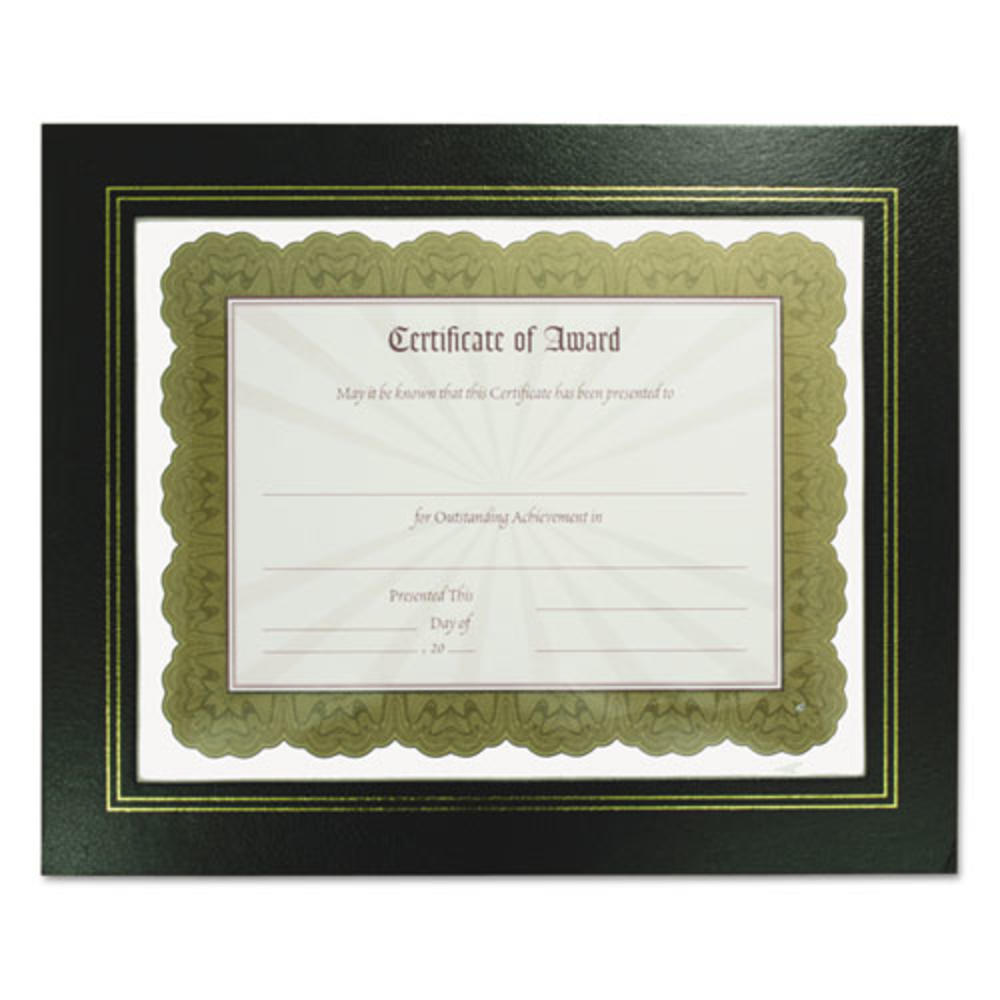 Leatherette Document Frame, 8-1/2 x 11, Black, Pack of Two