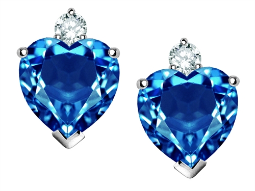 Star K 2.70 cttw Original Star K 7mm Heart Shape Genuine Blue Topaz Earrings at Sears.com