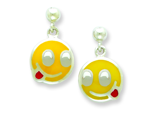 FJC Collections Sterling Silver Smiley Face with Tongue Out Resin Earrings at Sears.com