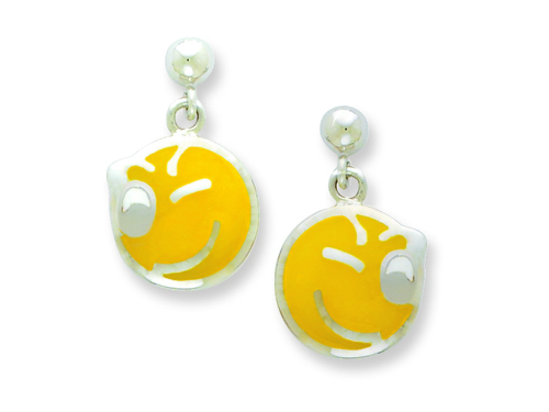 FJC Collections Sterling Silver Smiley Face Winking Resin Earrings at Sears.com