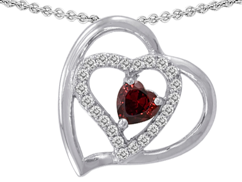 Star K 1.50 cttw Original Star K 6mm Heart Shape Genuine Garnet Pendant at Sears.com