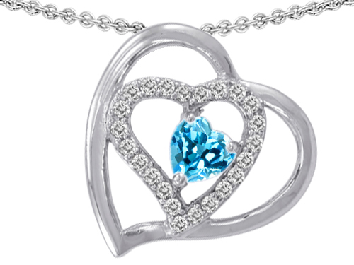 Star K 1.50 cttw Original Star K 6mm Heart Shape Genuine Blue Topaz Pendant at Sears.com