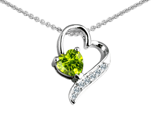 Star K 1.10 cttw Original Star K 7mm Heart Shape Genuine Peridot Heart Pendant at Sears.com