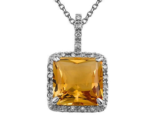 Effy Collection 3.85 cttw Genuine Citrine Pendant by Effy Collection in 14k White Gold at Sears.com