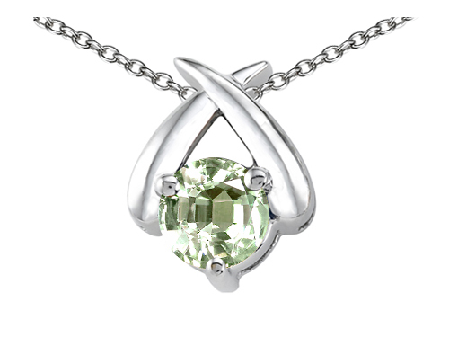 Tommaso design Studio 0.35 cttw Tommaso Design Round Genuine Green Amethyst Pendant in 14k Yellow Gold at Sears.com