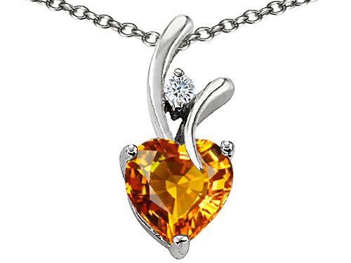 Star K 1.25 cttw Original Star K Genuine Heart Shaped 8mm Citrine Pendant at Sears.com