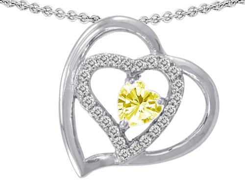 Star K 1.50 cttw Original Star K Genuine Heart Shape Lemon Quartz Pendant at Sears.com